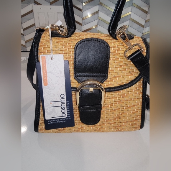 Retro Straw Woven Handbag Women Small Cross Body Bag Shoulder Messenger Satchel - Picture 3 of 11